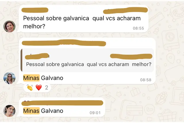 Print de depoimento de cliente no WhatsApp, 2 de 22
