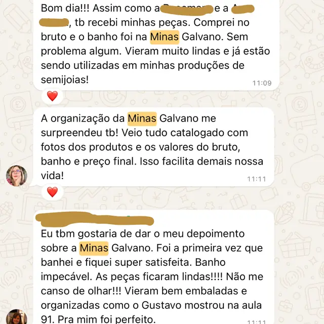 Print de depoimento de cliente no WhatsApp, 4 de 22