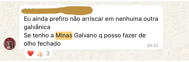 Print de depoimento de cliente no WhatsApp, 5 de 22