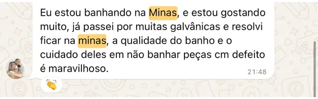 Print de depoimento de cliente no WhatsApp, 13 de 22