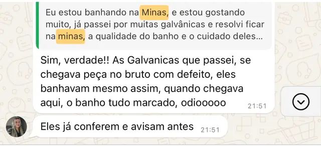 Print de depoimento de cliente no WhatsApp, 14 de 22
