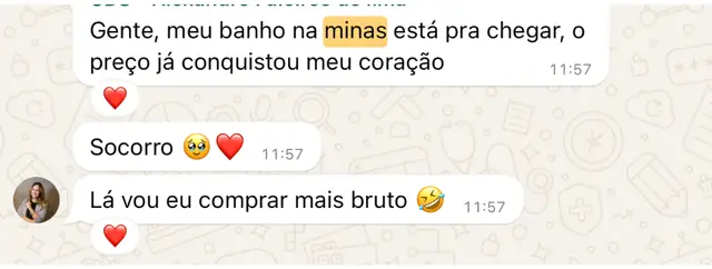 Print de depoimento de cliente no WhatsApp, 16 de 22