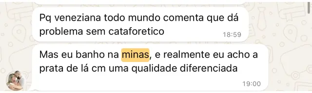 Print de depoimento de cliente no WhatsApp, 18 de 22